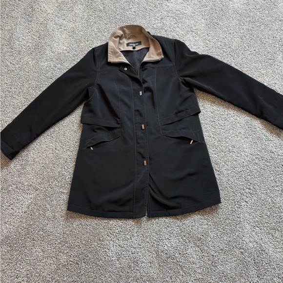 Jackets & Blazers - Women's Black Jacket with Tan Collar